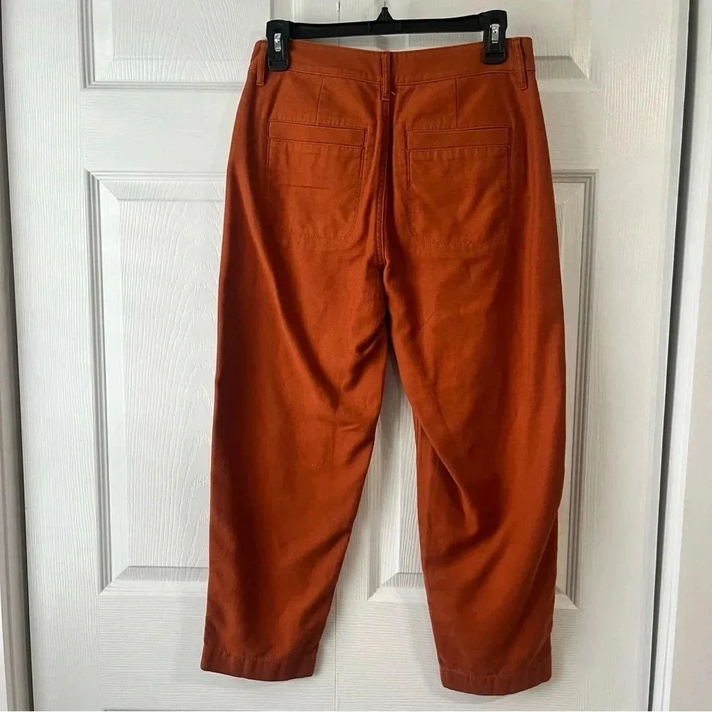 J.Crew High RIse Girlfriend Chino Womens 2P Burnt Orange Cropped Straight Leg
